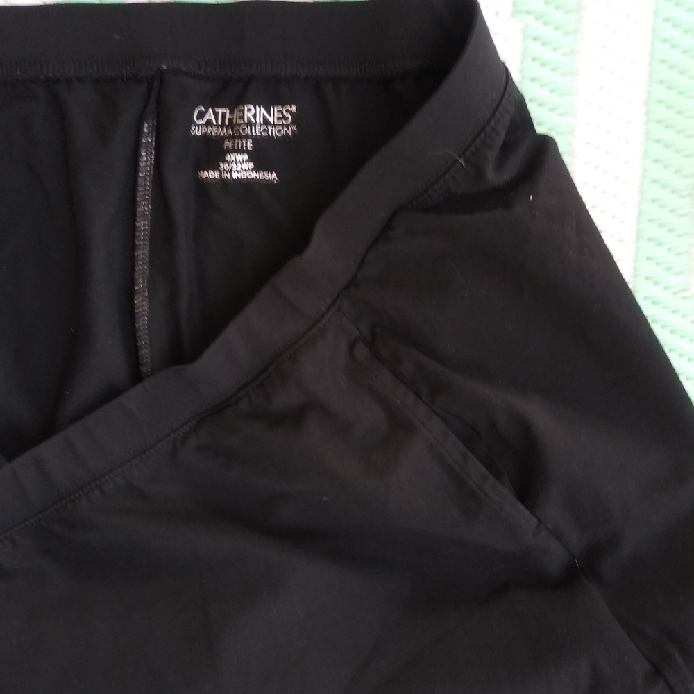 4X Petite Black Leggings Catherines Pockets Spandex Suprema 30/32